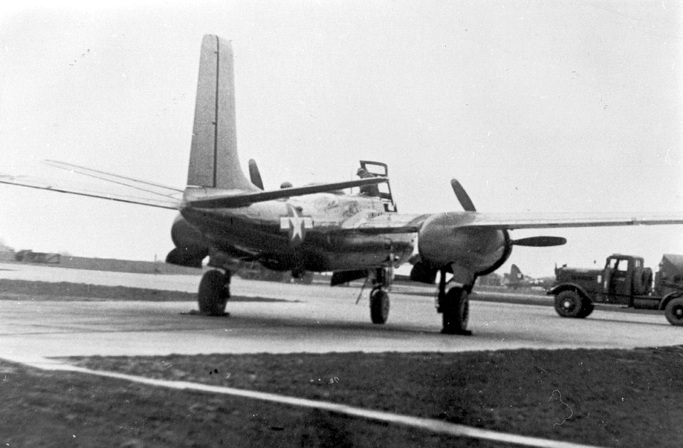 492d Bombardment Group Black Painted A-26 Invader on ramp