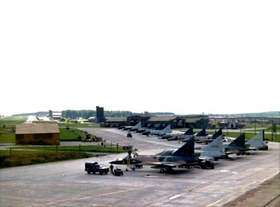 525th Fighter-Interceptor Squadron F-102 Delta Daggers on Ramp (Camlo)
