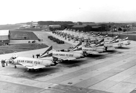 525th Fighter-Interceptor Squadron F-102 Delta Daggers on Ramp