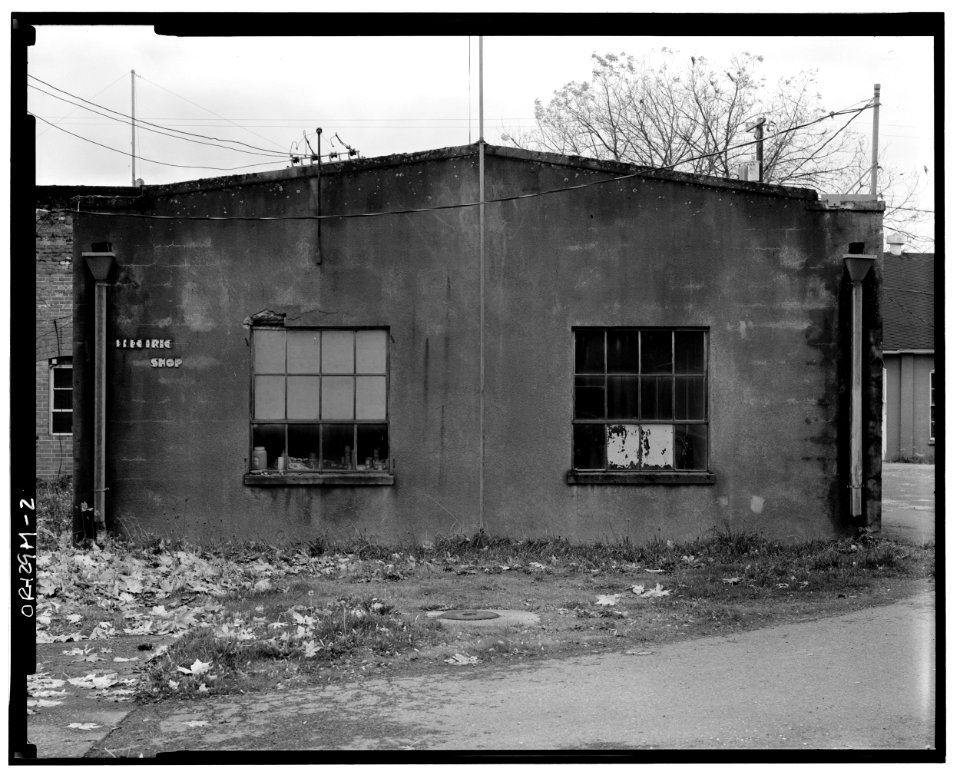 5495 Chugath Street Electrical Shop - detail view of east side elevation - Chemawa Indian School - Salem Oregon