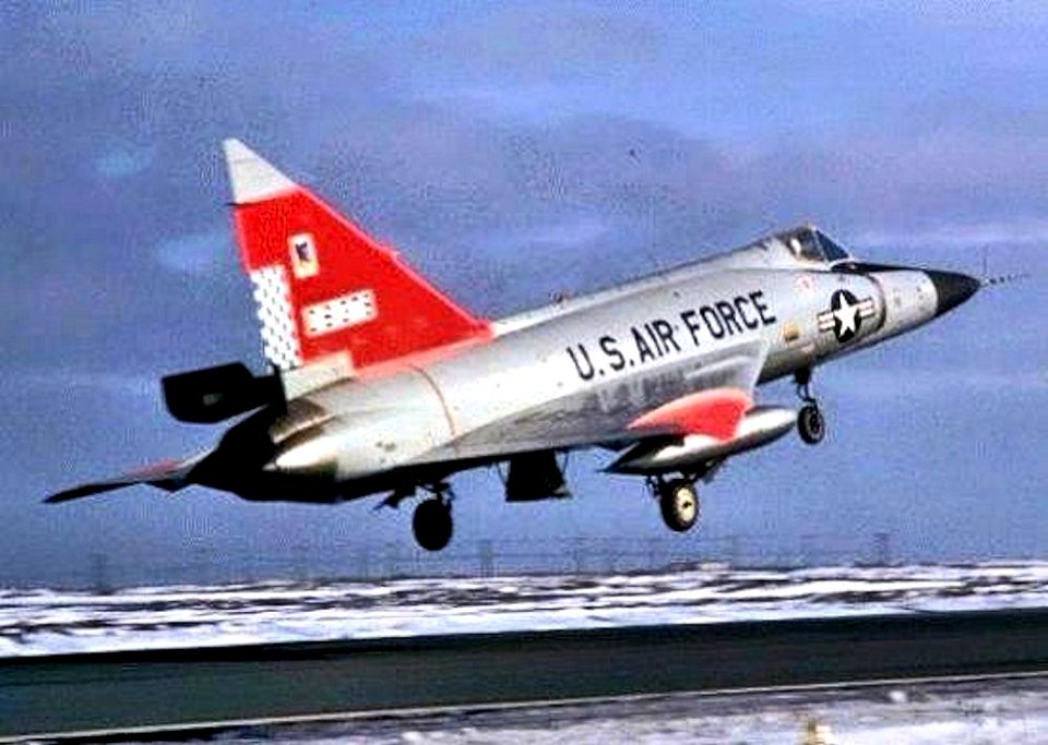 57th Fighter-Interceptor Squadron F-102 Delta Dagger taking off