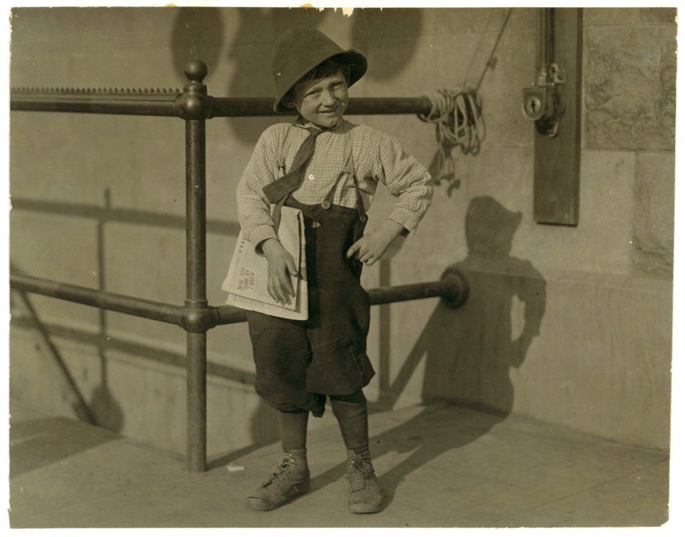 6 year old Luigi, a newsboy beggar working the public. See California report. LOC nclc.05576
