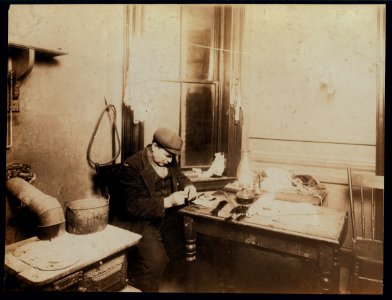 6 P.M. Francesco Forzaro, 313 E. 107th St., N.Y. Fifty-five year old man adding a little to income by making feathers. Can make about one dollar a week. Works by dim lamp-light in dark LOC nclc.04136