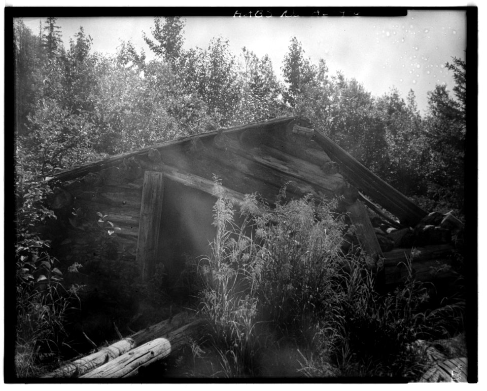 6. GARAGE (BUILDING A) WEST WALL, ENTRY TO BUILDING - Dalton Trail Post, Mile 40, Haines Highway, Haines, Haines Boroug - LOC - hhh.ak0001.photos.001395p