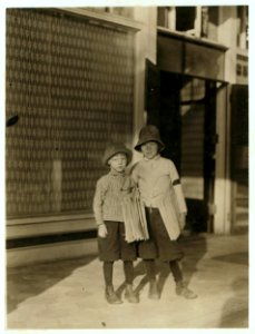 6 year old Leslie Cooper. Sells with 10 year old brother Eric. Found 7 A.M. Sunday. Started 5 P.M. Works all day. 6 A.M. week days. Doesn't go to school. Works the begging dodge. LOC nclc.03861