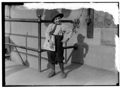 6 year old Luigi, a newsboy beggar working the public. See California report. LOC nclc.05576