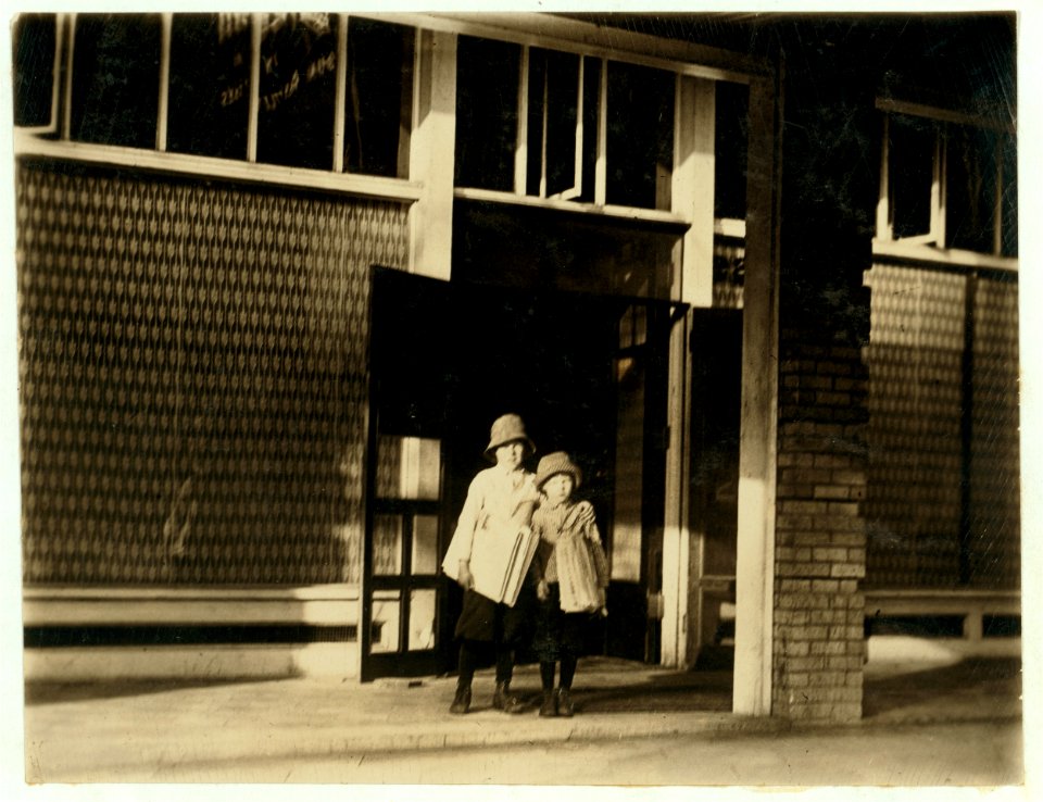 6 year old Leslie Cooper. Sells with 10 year old brother Eric. Found 7 A.M. Sunday. Starts at 5 A.M. and sells all day. 6 A.M. week days. Doesn't go to school. Works the begging dodge. LOC nclc.03840