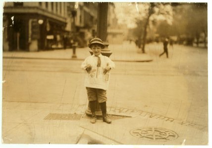 6 yr. old Earle Holt (or Hope) 712 H St., S.W., sells papers for a neighbor boy. When I met him, within an hour he had forgotten that I had photographed him, but he didn't forget to LOC nclc.03775