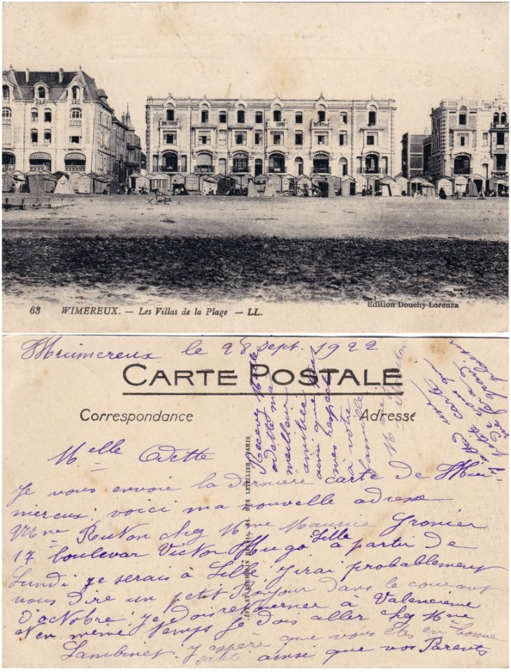 63 Wimereux — Les Villas de la Plage. – LL rº- vº