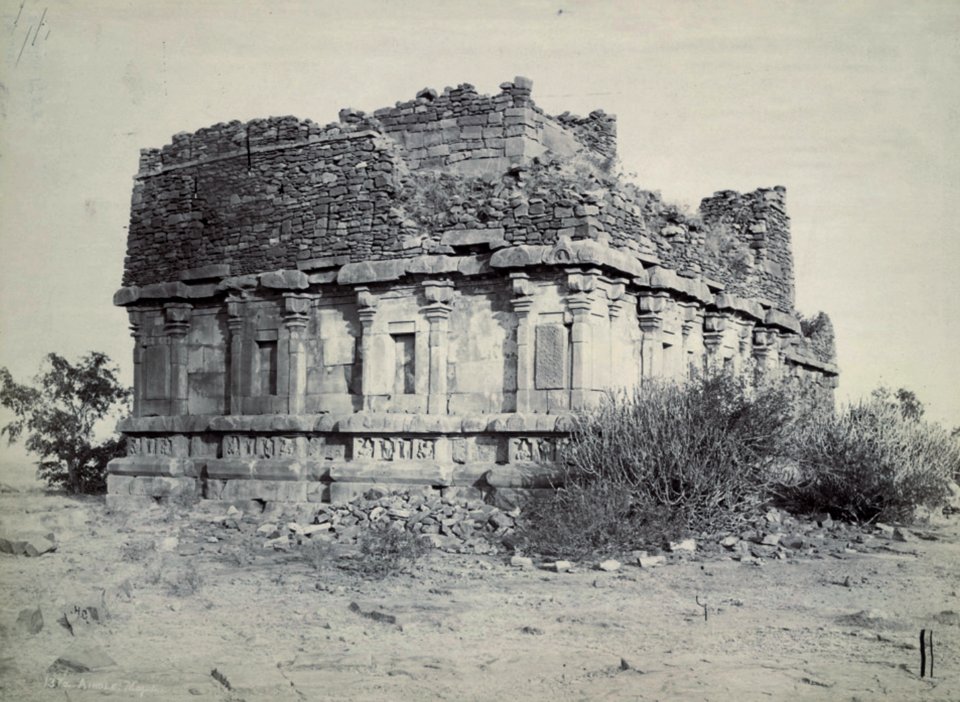 634 CE Meguti Jain temple ruins in 1880s, view from southeast