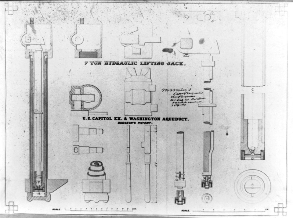 7 ton hydraulic lifting jack, U.S. Capitol Ex. and Washington Aqueduct, Dudgeon's patent LCCN2002717753