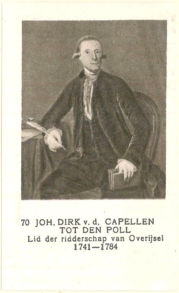70 Johan dirk v.d. Capellen tot den Poll, Lid der ridderschap van Overijsel, 1741-1784. Capellen tot den Poll, Lid der ridderschap van Overijsel