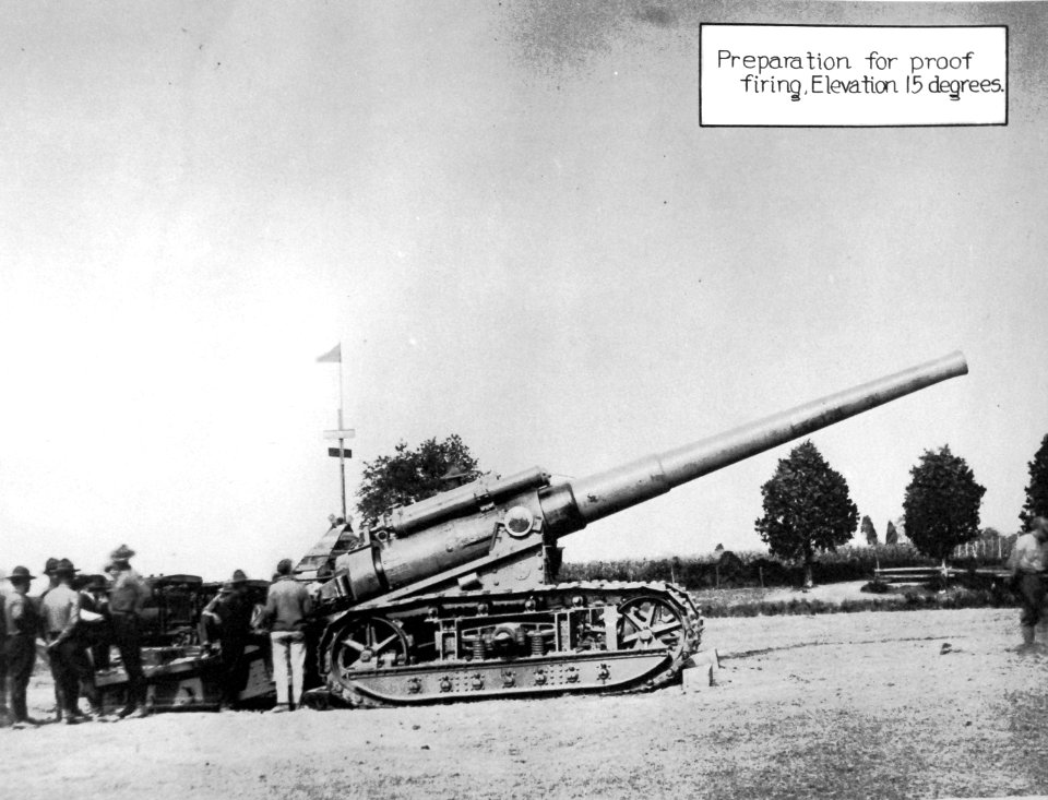 7-inch Tractor Mount Mark V gun, preparation for proof firing (18317002498)