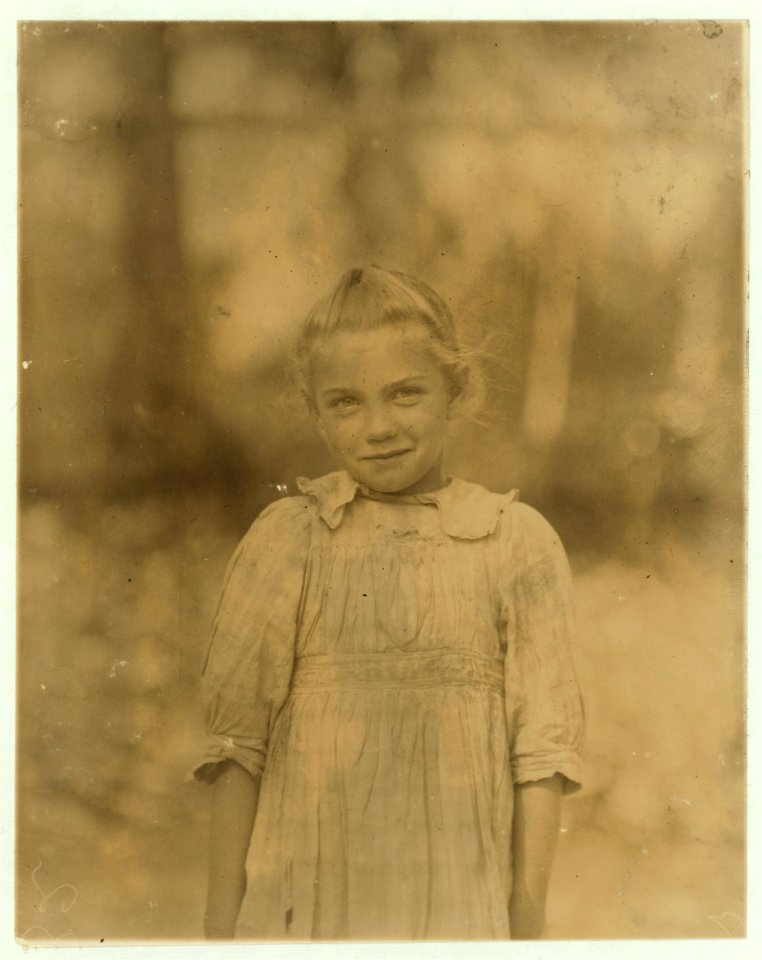 7-year old Rosie. Regular shucker. Her second year at it. Illiterate. Works all day. Shucks only a few pots a day. Varn & Platt Canning Co. LOC nclc.01012