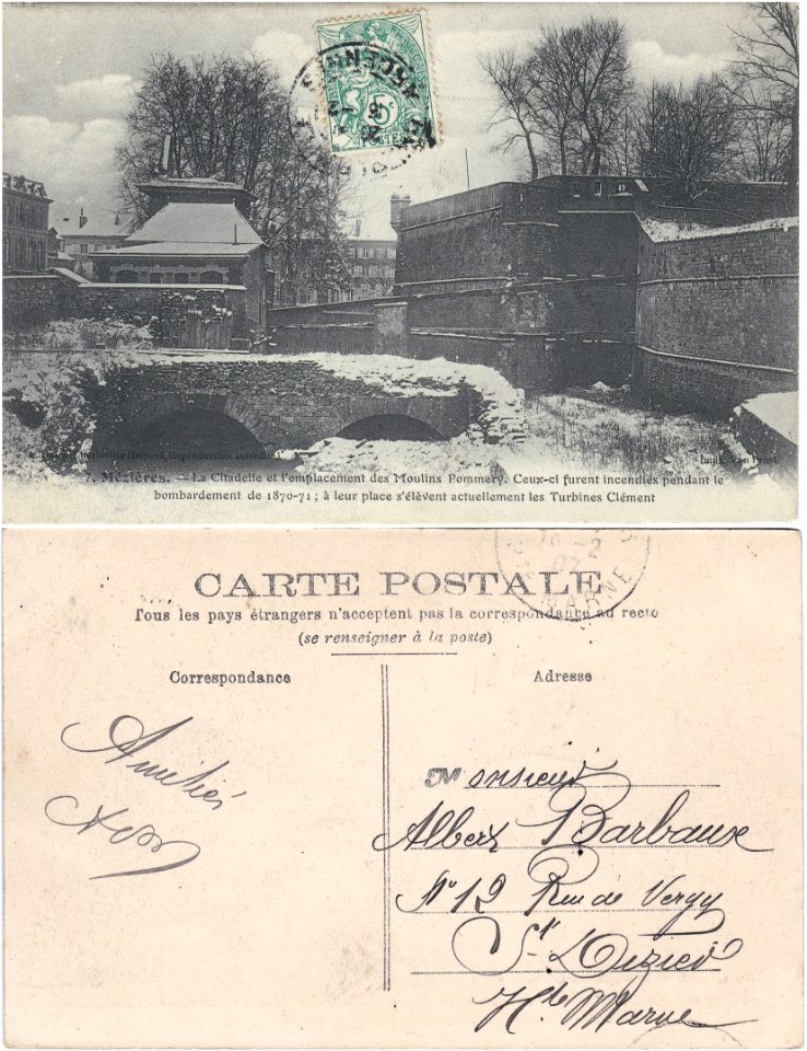 7. Mézières. — La Citadelle et l'emplacement des Moulins Pommery. 02