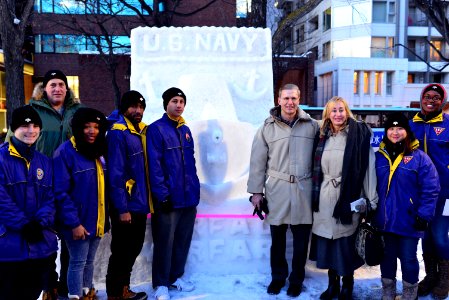 7th Fleet commander visits sailors' sculpture at 67th Sapporo Snow Festival 160208-N-OK605-017