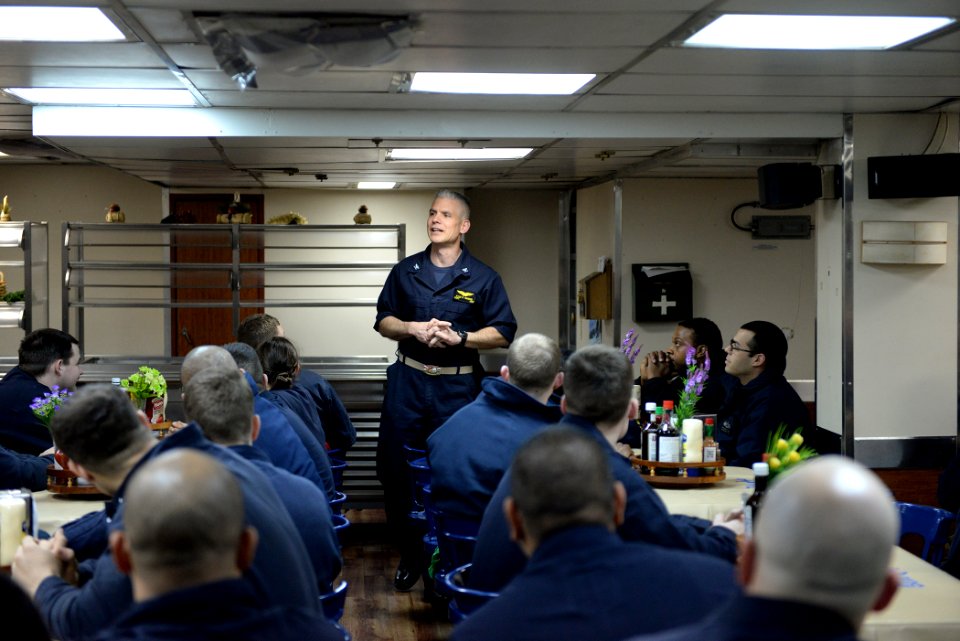 7th Fleet commander addresses USS Blue Ridge crew 250215-N-OK605-071