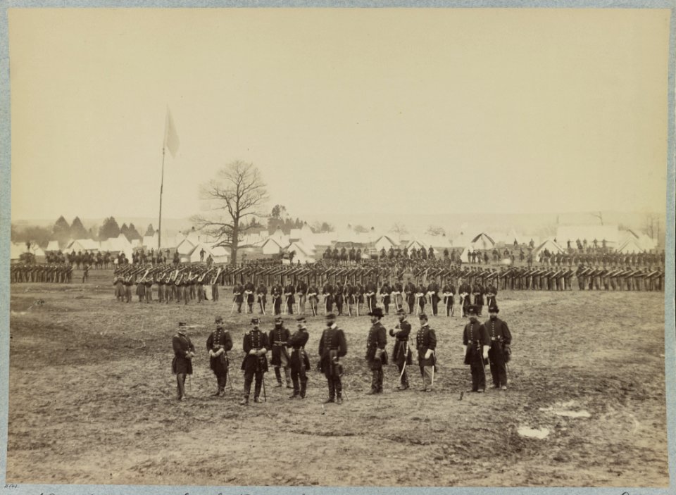 7th New York Cavalry- Gen. I. N. Palmer & staff in foreground- camp near Washington, D. C. LCCN2009632249