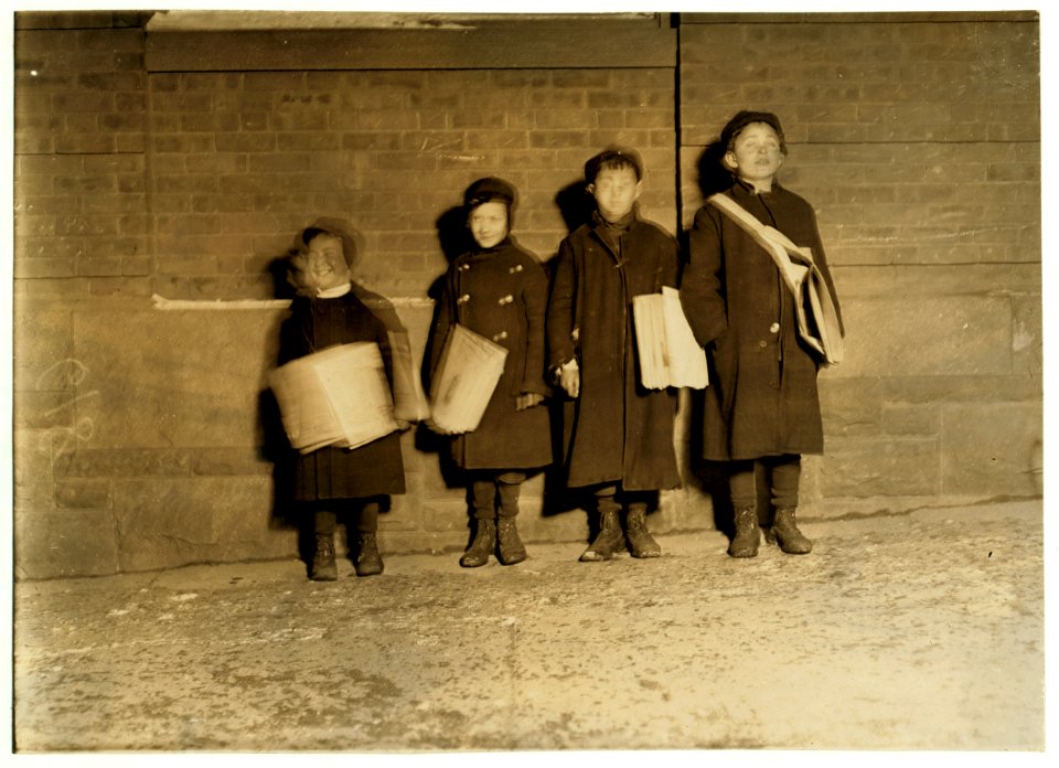 8 P.M. Smallest boy, Sammie Kaplen, 8 years old. Next, James Welled, 8 years old, been at it half a year. Next, Ben Kosmitsky, 13 years old, one year at work. Next, Sam Kaplen, 14 years old, LOC nclc.03257