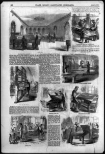 8 views of operations in Chickering's Pianoforte Manufactory, Tremont Street, Boston, Mass. LCCN99614115