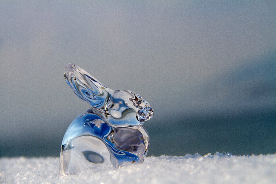 Easter bunny figure snow