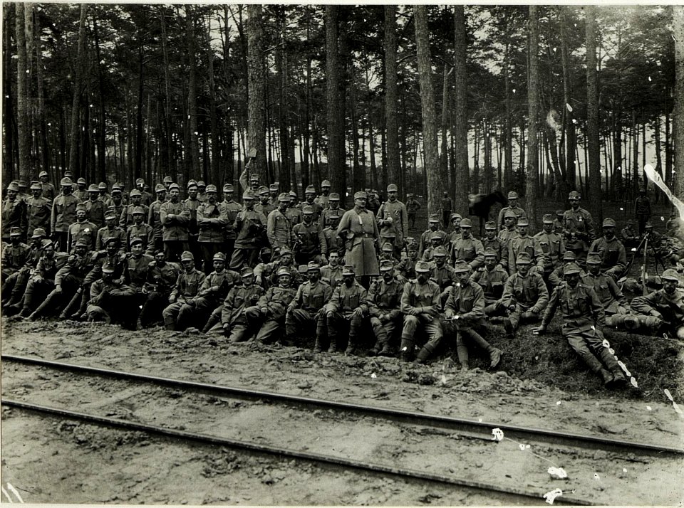 8. Marschbataillon, Hauptmann Fleischer des 31. nagyszebener Infanterieregiments im Marsche an die Front auf der Straße. (BildID 15588980)