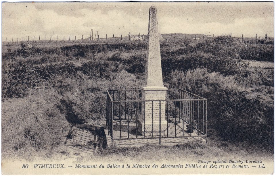 80 Wimereux. — Monument du Ballon à la Mémoire des aéronautes Pillâtre de Roziers et de Romain. — LL