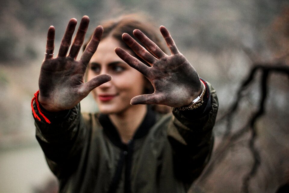 Hand dirty palm