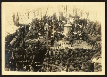 803rd Pioneer Infantry Battalion on the U.S.S. Philippine (troop ship) from Brest harbor, France, July 18, 1919). no. 3, 803rd P. Inf. Band LCCN2010651609