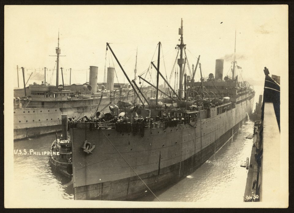 803rd Pioneer Infantry Battalion on the U.S.S. Philippine (troop ship) from Brest Harbor, France, July 18, 1919) no. 30, U.S.S. Philippine LCCN2010651620
