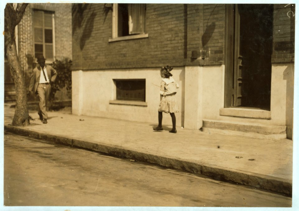 9 year old cash girl in Gafer Department store. At first glance the home conditions with a one-armed father and several children in the family would indicate that her small wages were LOC nclc.04977