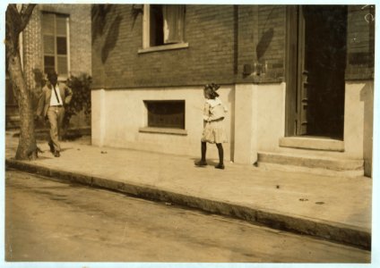9 year old cash girl in Gafer Department store. At first glance the home conditions with a one-armed father and several children in the family would indicate that her small wages were LOC nclc.04977