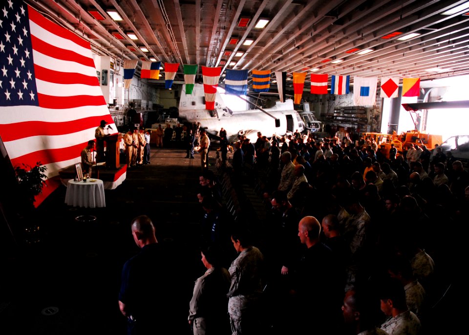 9-11 ceremony aboard USS Peleliu 080911-N-PG257-017