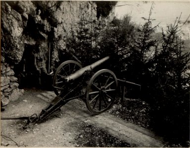 9 cm Positions Batterie M. 75 des k.u.k. Festungs Artillerie Regiments Nro. 2-14 am JAVORCEK. Aufgen.am 12.VIII. 1916. (BildID 15479403)