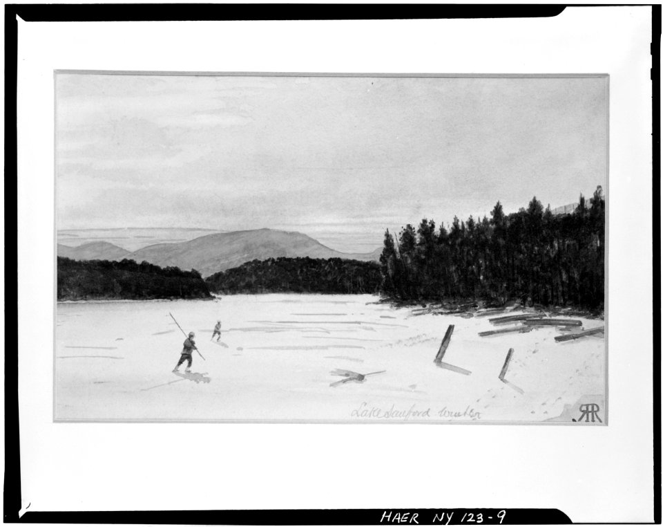 9. Photocopied June 1978 R.H. ROBERTSON, WATER COLOR, CA. 1915. LAKE SANFORD WINTER. SOURCE, ARTHUR CROCKER, TAHAWUS CL - LOC - hhh.ny0915.photos.116614p