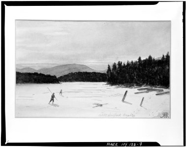 9. Photocopied June 1978 R.H. ROBERTSON, WATER COLOR, CA. 1915. LAKE SANFORD WINTER. SOURCE, ARTHUR CROCKER, TAHAWUS CL - LOC - hhh.ny0915.photos.116614p photo