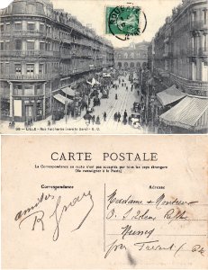 98 — Lille – Rue Faidherbe (vers la Gare) - E.C. vº-rº