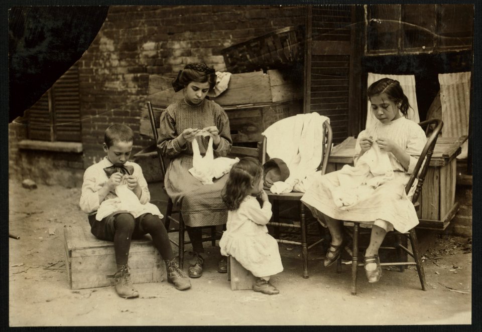 A 9 year old boy, Jo Cafarella, 39 Warren Street, Somerville, Mass. His sister Lena, 10 years, and Mary Lazzaro, 13 years old, his cousin lives at 17 South Street. This is typical of their LOC cph.3b39334