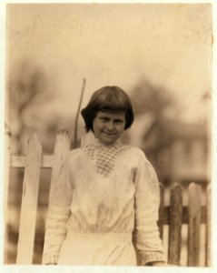 A 12 year old knitter in the Rome Hosiery Mill. Been there some time. Earns four to five dollars a week. LOC nclc.02771