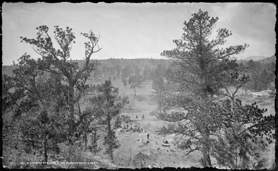 A camp of the U.S. Geological Survey on West Monument Creek. El Paso County, Colorado - NARA - 517108