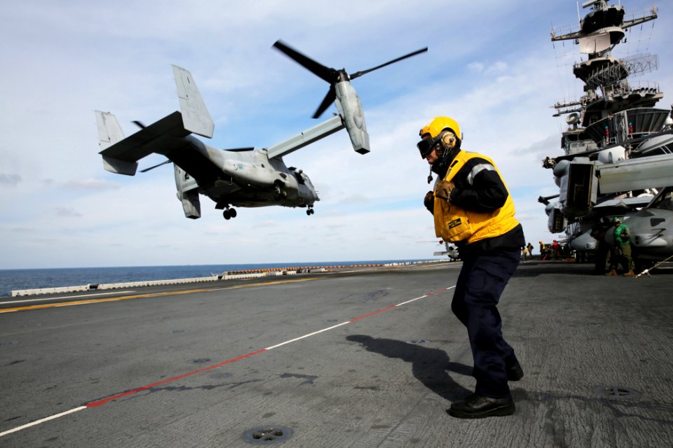 A British sailor aboard USS Kearsarge. (8488250935)