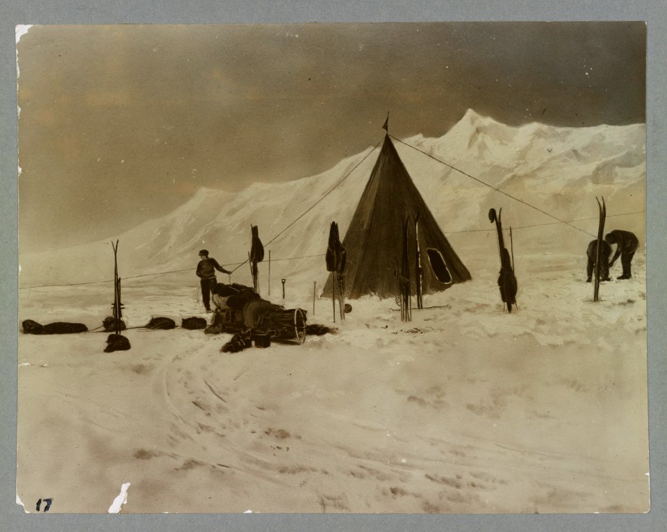 A camp pitched by the polar party at the foot of the Axel Heiberg Glacier LCCN2016652160