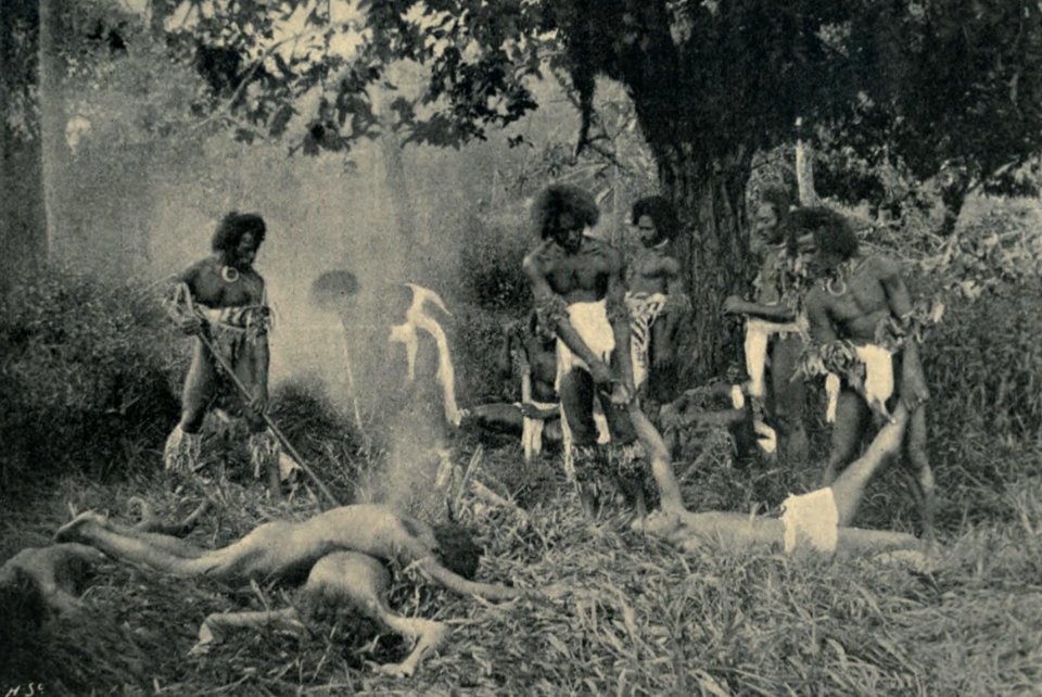 A Cannibal Feast in Fiji, 1869 (1898)