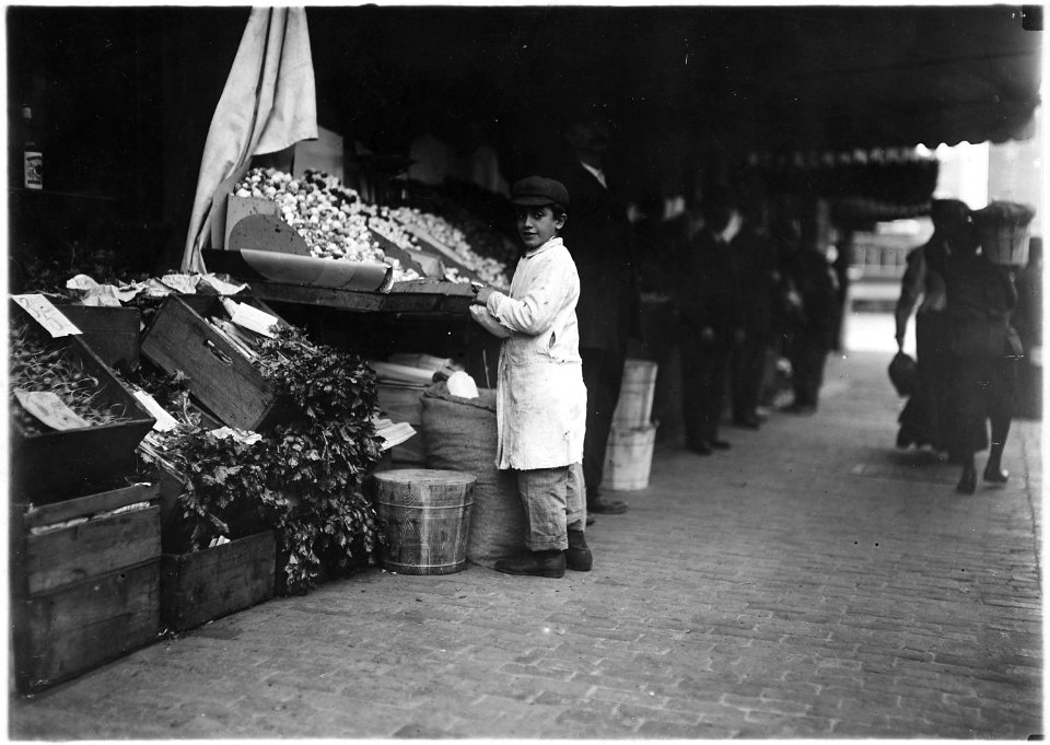 A candy seller dressed for his business. Boston, Mass. - NARA - 523223