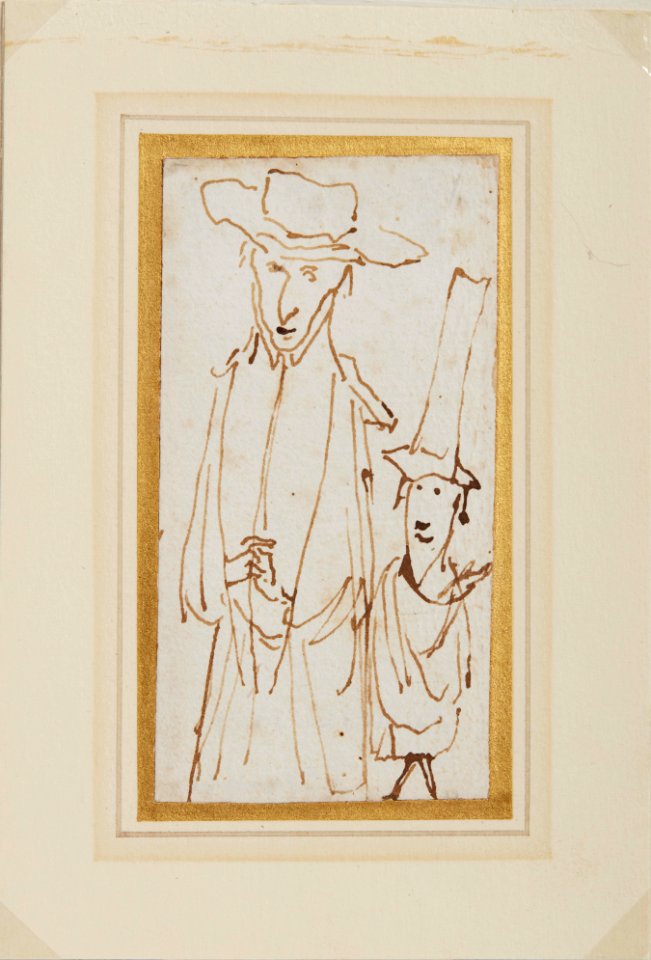 A caricature of a prelate and his servant - Gian Lorenzo Bernini