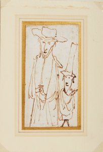 A caricature of a prelate and his servant - Gian Lorenzo Bernini