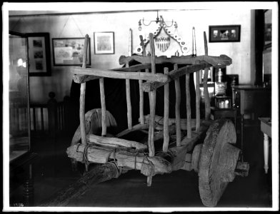 A carreta driven between Mexico and El Pueblo de Los Angeles, ca.1895-1930 (CHS-1736)