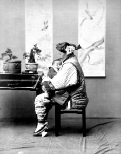 A Chinese mother holding a baby