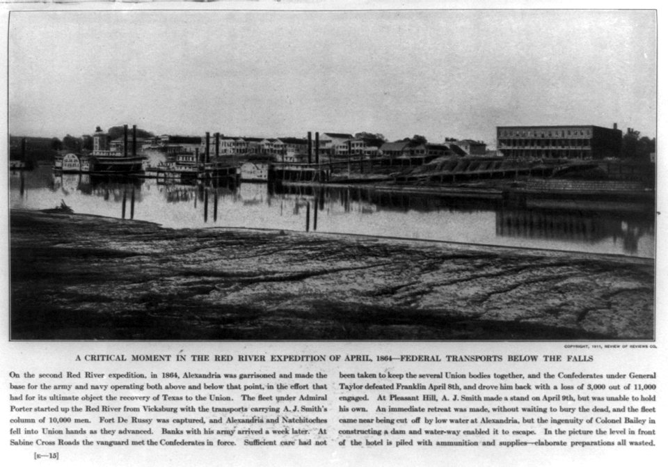 A critical moment in the Red River expedition of April 1864. Federal transports below the falls LCCN2002707239
