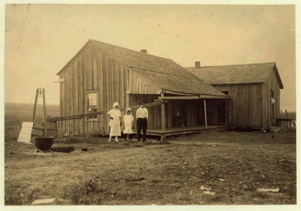 A dilapidated 'renters' home near West. The Tripp farm. Five in the family. Girl (apparently fifteen years old) is married. The farm contains a hundred and fifty acres now. A larger farm of LOC nclc.00226